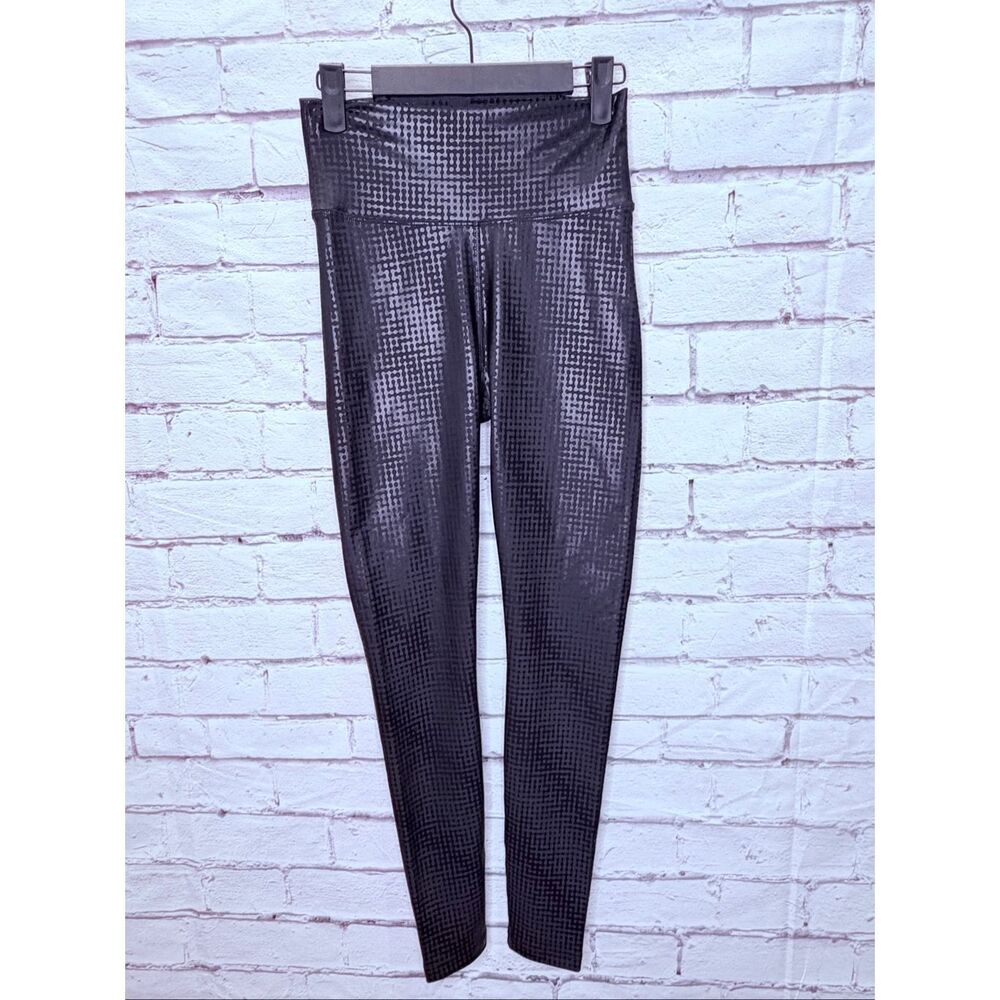 Peloton Womens Black High Rise Show Up Digital Houndstooth Foil Legging Medium